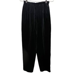 Talbots 80s Vintage %100 Cotton Velvet High Rise Pleated Velvet Wide Leg Pants 4